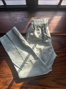 Olive green Elastic Waist Pants